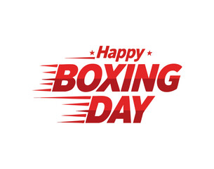 Happy Boxing Day Typography Vector Banner with Speed Lines