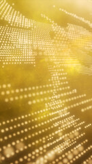 Golden explosion of particles radiating from a bright center, creating a dynamic cosmic burst effect