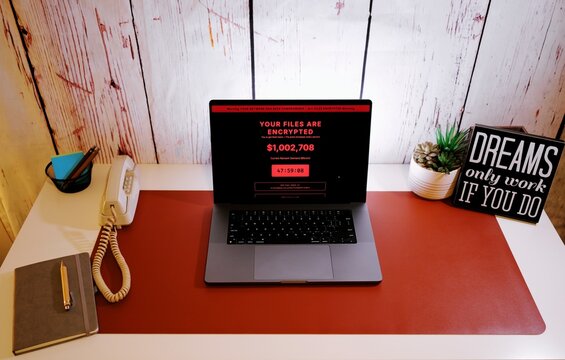 Middle Aged Executive Working From Home Falls Victim to ClickFix Captcha Black Hat Cybersecurity Attack - Educational Ransomware Hack Concept