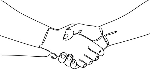 Simple Handshake Line Art Illustration