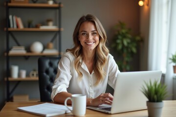 Portrait of a confident young female entrepreneur working from her home office