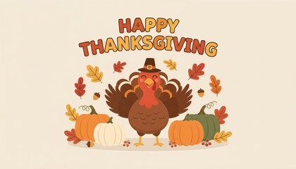 Thanksgiving Pumpkins Text Cozy Warm Autumn Holiday Card