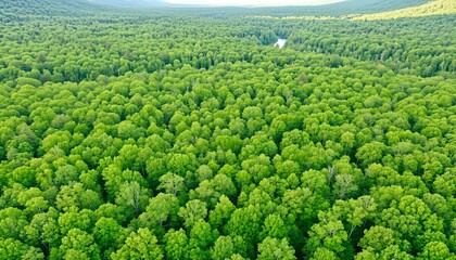 Lush Green Forest Aerial Texture Scenic View