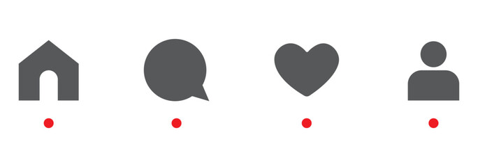 Instagram social media like comment share save icon collection in line style. Set of social network user interface button icons on white background. Vector illustration