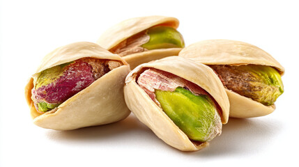 "Pistachios Isolated on White Background &ndash; Close-Up View"