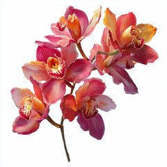 Beautiful fresh flowers isolated on a white background. Floral composition for design, print, and advertising use