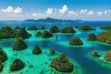 Lush Island Clusters in Turquoise Waters of Raja Ampat