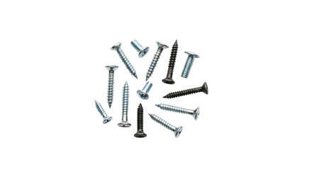 Variety of Screws Arranged in a Circle on Transparent Background