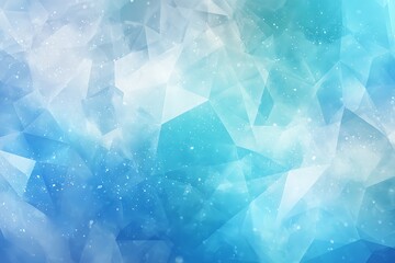 An abstract geometric background featuring a cool blue and cyan gradient with polygonal shapes and sparkling particles, creating a modern and serene atmosphere.