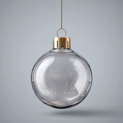Clear Glass Christmas Ornament with Gold Cap