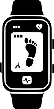 Sleek Digital Pedometer Icon Fitness Tracker, Step Counter, Activity Monitor, Health Gadget, Exercise Device
