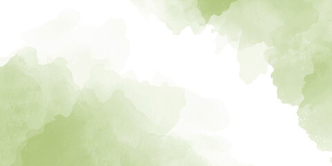 Obraz premium Abstract pattern with Pastel soft green watercolor clouds on white background, used as a background in the wedding illustration banner, wallpaper and other tasks.