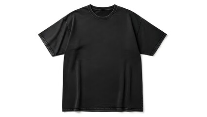 Plain black t-shirt on a white background - clothing mockup