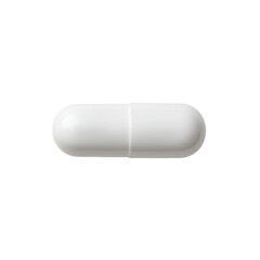 Minimalist White Capsule on Solid Black Background Showcasing a Clean and Simple Design, Perfect for Health and Wellness Themes on Transparent Background