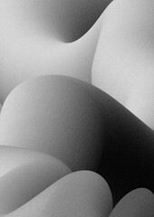 3d rendering. Trendy abstract design with a black and white gradient. Grainy texture background