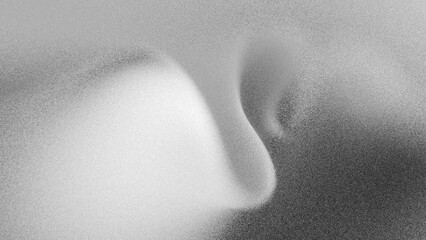 abstract unfocussed grainy background, black and white minimalist wallpaper of folded edge, ghost shape