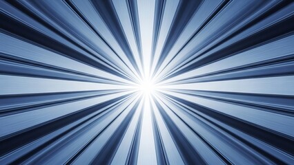 Fototapeta premium Abstract blue rays converging towards a bright center in a radial pattern 