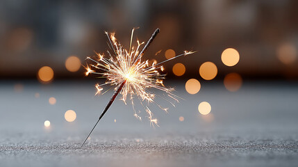 New year celebration sparkler with glowing lights for festive decorations