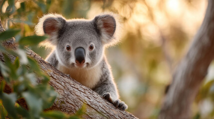 Fototapeta premium Koala release into the wild conservation effort in natural habitat