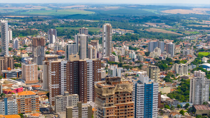 Naklejka premium Ponta Grossa, Paraná, Brasil. Aerial view of Ponta Grossa city. 