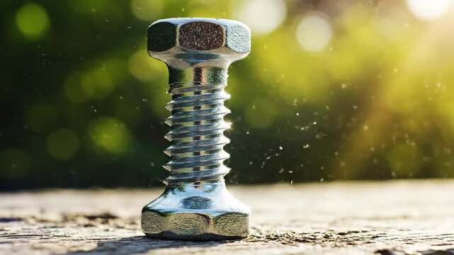Metal fastener hardware detail sunlight outdoors natural environment