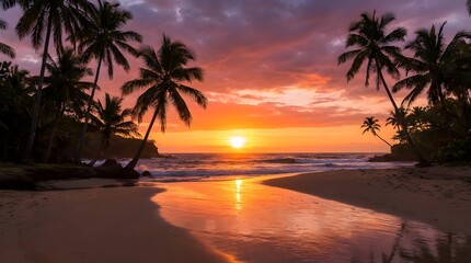 Fototapeta premium sunset in the beach