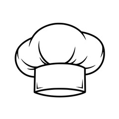 Chef Hat Toque Vector Outline Icon for Restaurant Menu and Bakery Logo