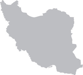 Obraz premium Iran Map Grey Silhouette Editable Vector