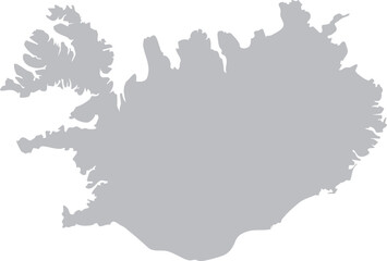 Obraz premium Iceland Map Grey Silhouette Editable Vector