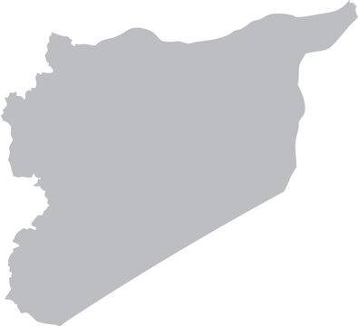 Syria Map Grey Silhouette Editable Vector