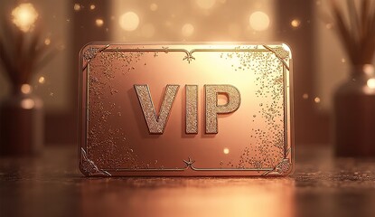 premium vip mark over modern sculpted background