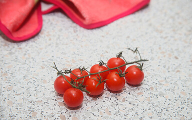 cherry tomatoes on a table