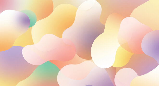 Abstract Seamless Background of Soft Pastel Gradient Blobs
A modern, seamless abstract background composed of overlapping, irregular, and soft-edged organic shapes (blobs)