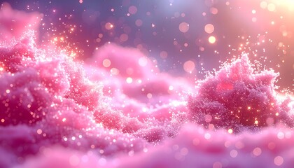 Pink Fairy Dust Bokeh Lights. Blurred Glitter Bokeh Confetti Lights Background