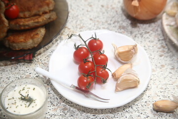 cherry tomatoes stuffed with herbs