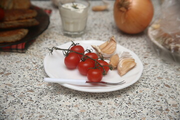 cherry tomatoes stuffed with and herbs