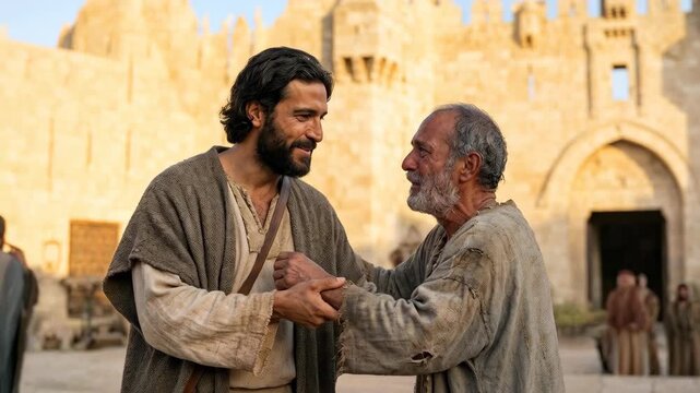 Peter Heals a Lame Beggar at the Temple Gate