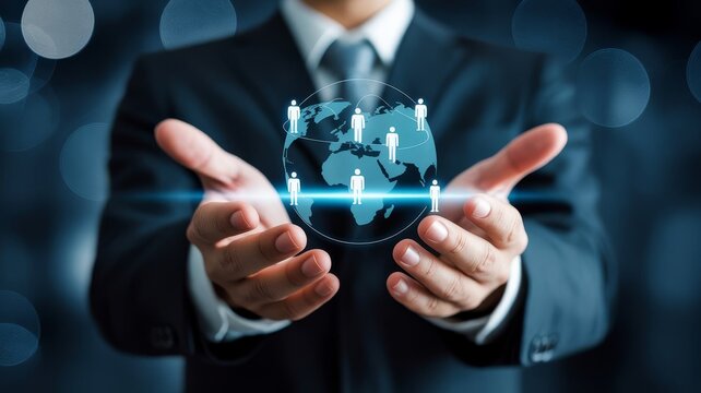 Global business network connection and human resources leadership - Powered by Adobe