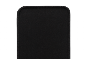 Black rubber car floor mat on transparent background