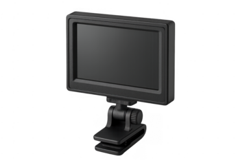 Car rearview monitor with clip mount on transparent background