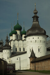 View of the Grigorievskaya Tower of the Rostov kremlin and the St. John the Theologian Church