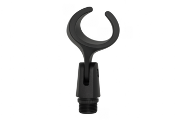 Black plastic microphone stand clip holder