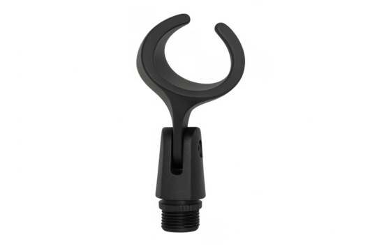 Black plastic microphone stand clip holder