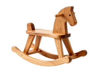 Classic Wooden Rocking Horse toy for children. A traditional and timeless playroom staple for imaginative fun.