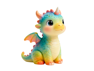 Cute and Cuddly Dragon Plush Toy with vibrant colors. A soft fantasy creature for children's imaginative play.