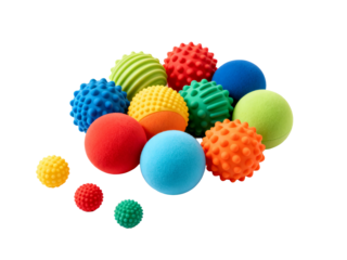 Set of Colorful, Textured Sensory Balls for babies and toddlers. A children's toy for tactile exploration and development.