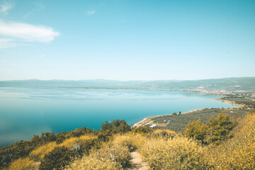 Obraz premium Top view of Iznik and Iznik Lake in Türkiye 2025