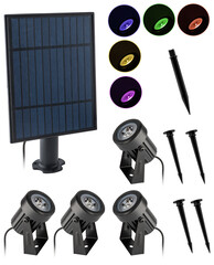 Garden lanterns with solar panel and battery, autonomous lighting, on a white background in isolation
