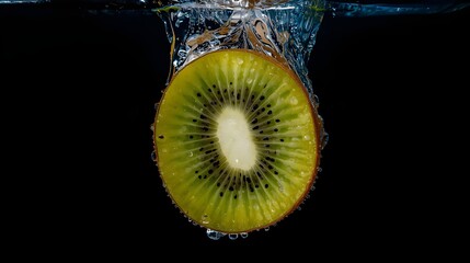 kiwi fruit with splash water