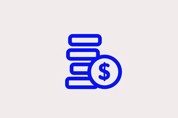 coins illustration in line style design. Vector illustration.